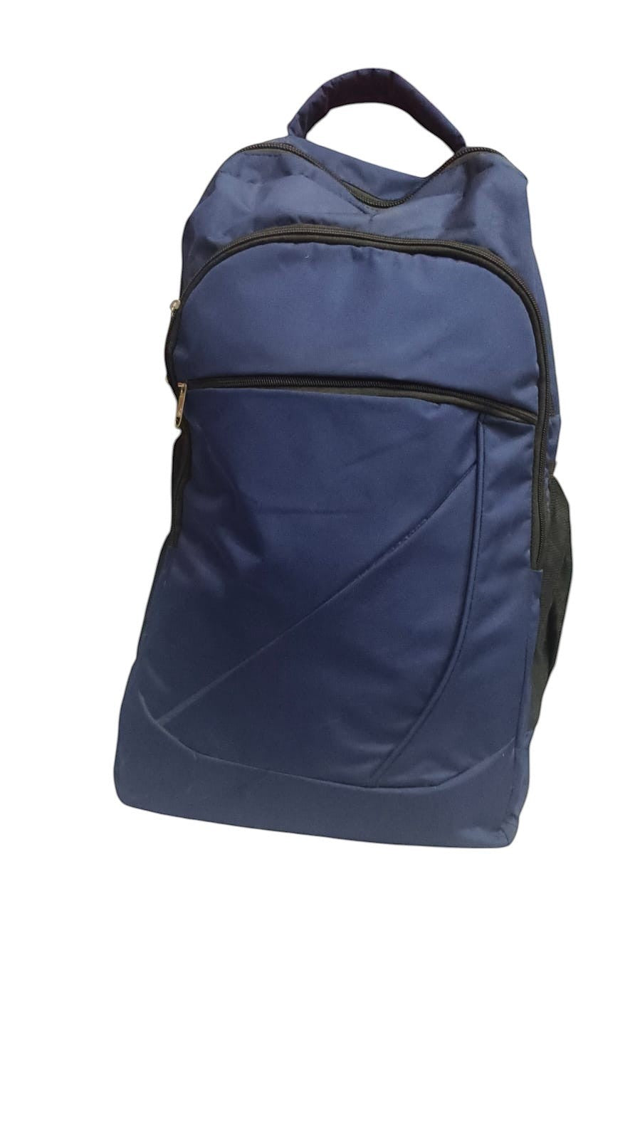 Bmart barihat blue nylon backpack with a front zippered pocket and top carry handle