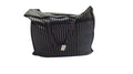Bmart barihat black and white striped fabric travel bag with sturdy handles and zipper closure